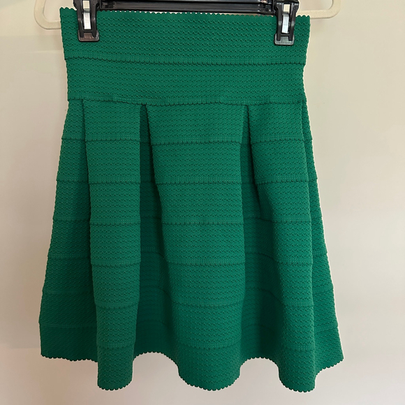 Women's H&M Green Skater Skirt Scalloped Edge A-line - Size S - Picture 1 of 5